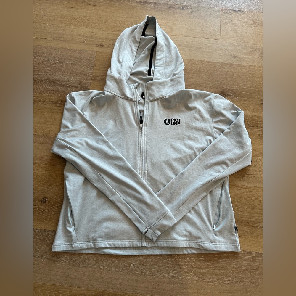 Picture Organic Light Gray Zip-Up Hoodie for Women